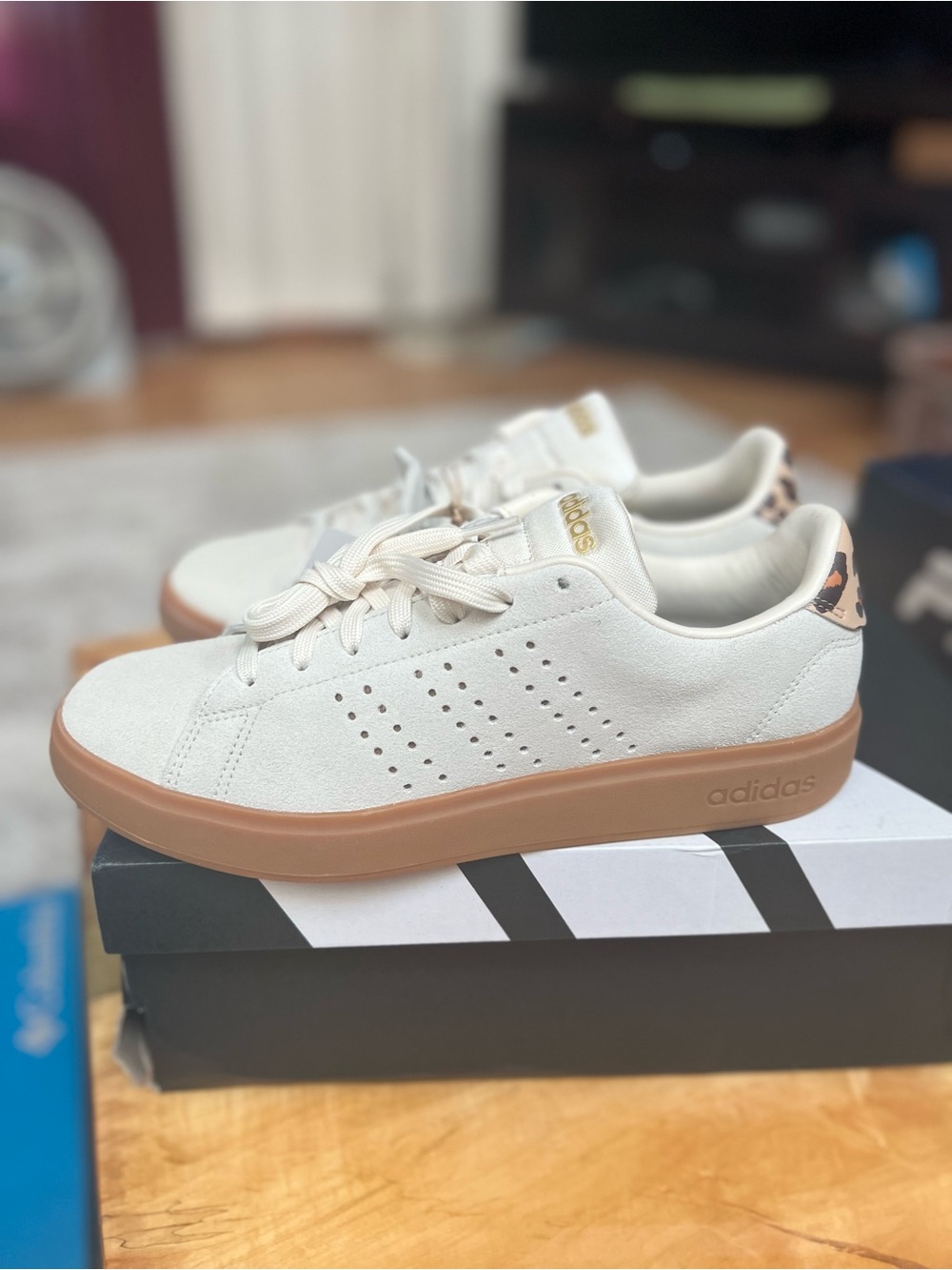Adidas Women's Cream Suede Sneakers with Gum Sole
